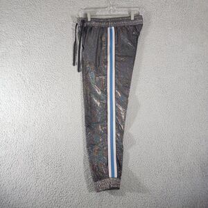 Noli Jogger Pants Women's Size Medium Gray Metallic Side Stripe Yoga 28x27"